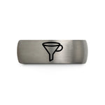 tungsten ring for women – gunmetal & silver tungsten funnel wedding band
