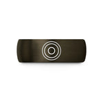 tungsten men’s ring – gunmetal & black tungsten smooth disc hubcap wedding band