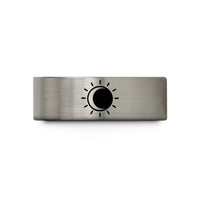 men's tungsten wedding ring – silver tungsten solar eclipse ring wedding band