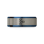 engraved wedding band him – blue & grey tungsten flowchart wedding band