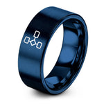 engraved wedding band him – blue tungsten flowchart ring