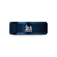 engraved men's promise ring – blue tungsten london wedding band