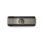 men's tungsten rings – black & gray tungsten tachometer wedding band
