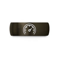 men's comfort fit rings – gunmetal & black tungsten tachometer wedding band