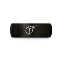 men's tungsten wedding band – black tungsten english saddle wedding band