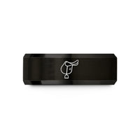 engraved tungsten rings him – black tungsten english saddle wedding band