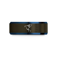 tungsten men's wedding band – gunmetal & blue tungsten north america wedding band