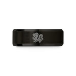 women's tungsten wedding band – black tungsten qinglong azure dragon wedding band