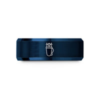engraved rings for couples – blue tungsten quiver arrows wedding band