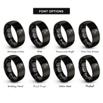 font options for inside engraving on black pronghorn antelope rings