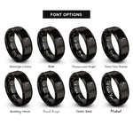 font options for inside engraving on black pronghorn antelope rings