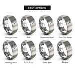 font options for inside engraving on silver pronghorn antelope rings