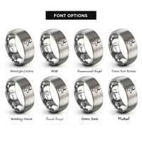 font options for inside engraving on silver pronghorn antelope rings