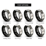 font options for inside engraving on black & silver propeller rings