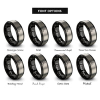 font options for inside engraving on black & grey propeller rings