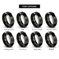 font options for inside engraving on black & gray propeller rings