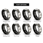 font options for inside engraving on black & silver propeller rings