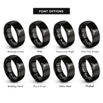 font options for inside engraving on black propeller rings