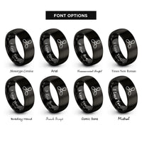 font options for inside engraving on black propeller rings
