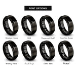 font options for inside engraving on black propeller rings
