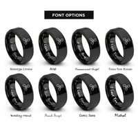 font options for inside engraving on black propeller rings