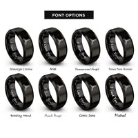 font options for inside engraving on black propeller rings