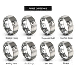 font options for inside engraving on grey propeller rings