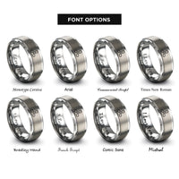 font options for inside engraving on grey propeller rings
