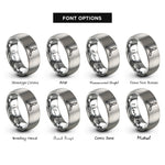 font options for inside engraving on silver propeller rings