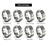 font options for inside engraving on gray propeller rings