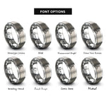 font options for inside engraving on gray propeller rings