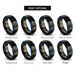 font options for inside engraving on gunmetal & blue propeller rings