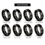 font options for inside engraving on black & gray propeller plane rings