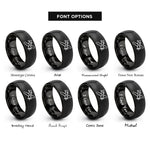 font options for inside engraving on black propeller plane rings