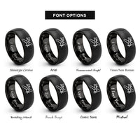 font options for inside engraving on black propeller plane rings