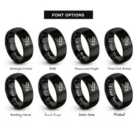 font options for inside engraving on black propeller plane rings