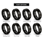 font options for inside engraving on black propeller plane rings