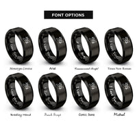 font options for inside engraving on black propeller plane rings