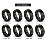 font options for inside engraving on black proposal silhouette rings
