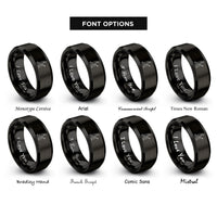 font options for inside engraving on black proposal silhouette rings