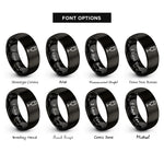 font options for inside engraving on black prosecco flute rings