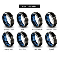 font options for inside engraving on black & blue & silver prosperity bindrune rings