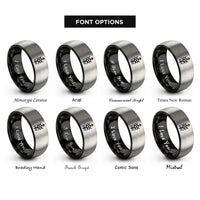 font options for inside engraving on black & grey prosperity bindrune rings
