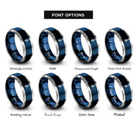 font options for inside engraving on blue & silver prosperity bindrune rings