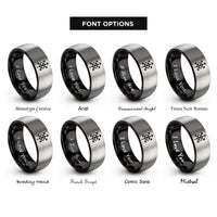 font options for inside engraving on black & grey protection bindrune rings