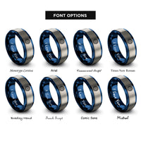 font options for inside engraving on blue & grey protection circle rings