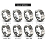 font options for inside engraving on gray protection circle rings