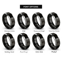 font options for inside engraving on black & gray protection sigil generic rings
