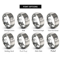 font options for inside engraving on silver protective gloves rings