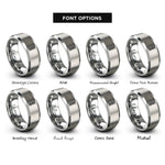 font options for inside engraving on gray protein alpha helix rings